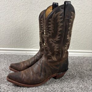 Tony Lama Western Boots Distress Chocolate Saigets Goat 1798-L 10 B